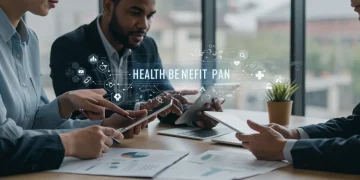 Professionals reviewing 2025 health benefit plans on digital devices, highlighting smart choices.