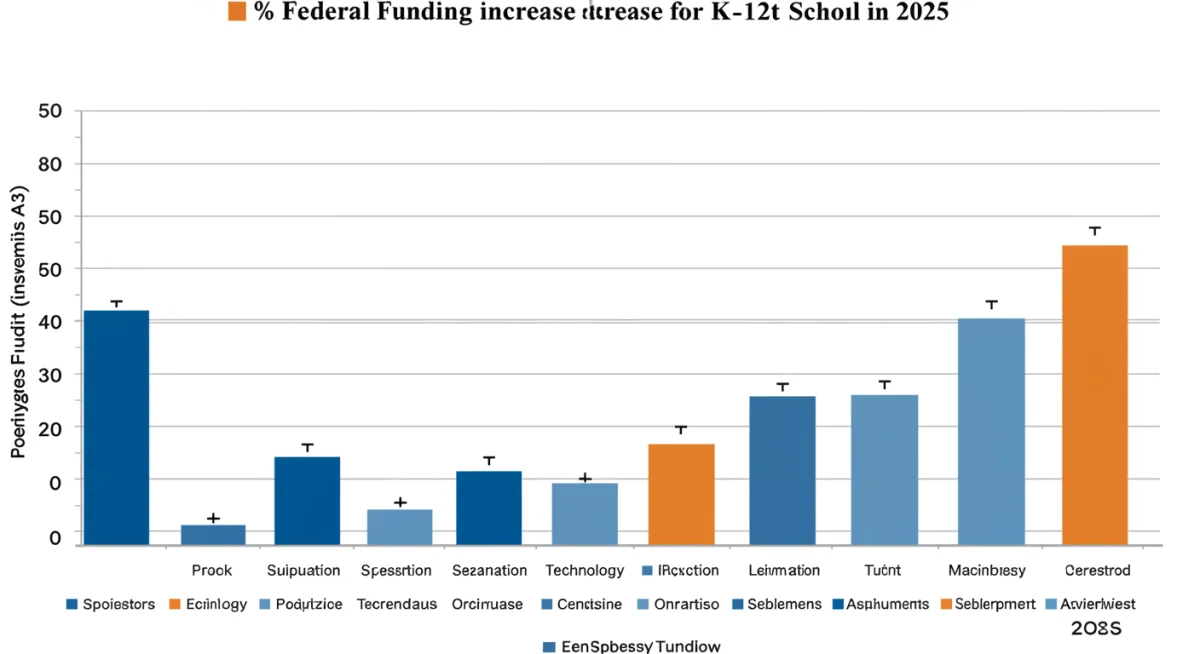 Bar graph detailing the allocation of the 3% federal funding increase for K-12 schools in 2025.