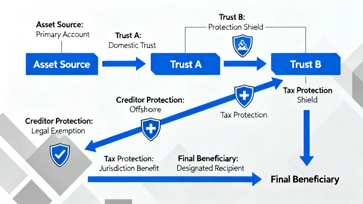 Infographic showing asset protection strategies and trust structures