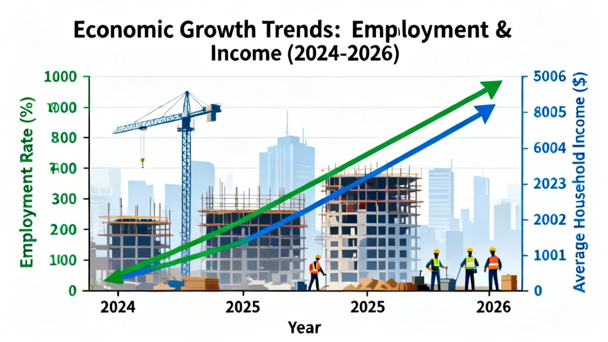 Graph illustrating job market stability and income growth trends